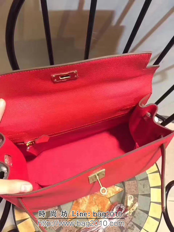 愛馬仕Hermes 牛皮手掌紋凱莉包 時尚手提包 0AM1606
